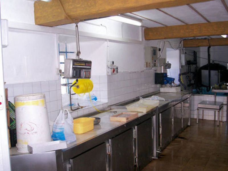 Zona de envasado en el interior del vivero de marisco