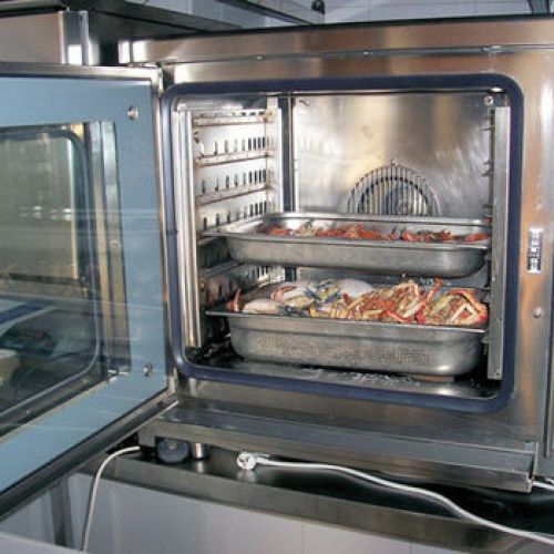 Vista de horno para cocer marisco